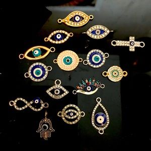 Necklaces with evil eye pendants. Also I have photos of the other pendants